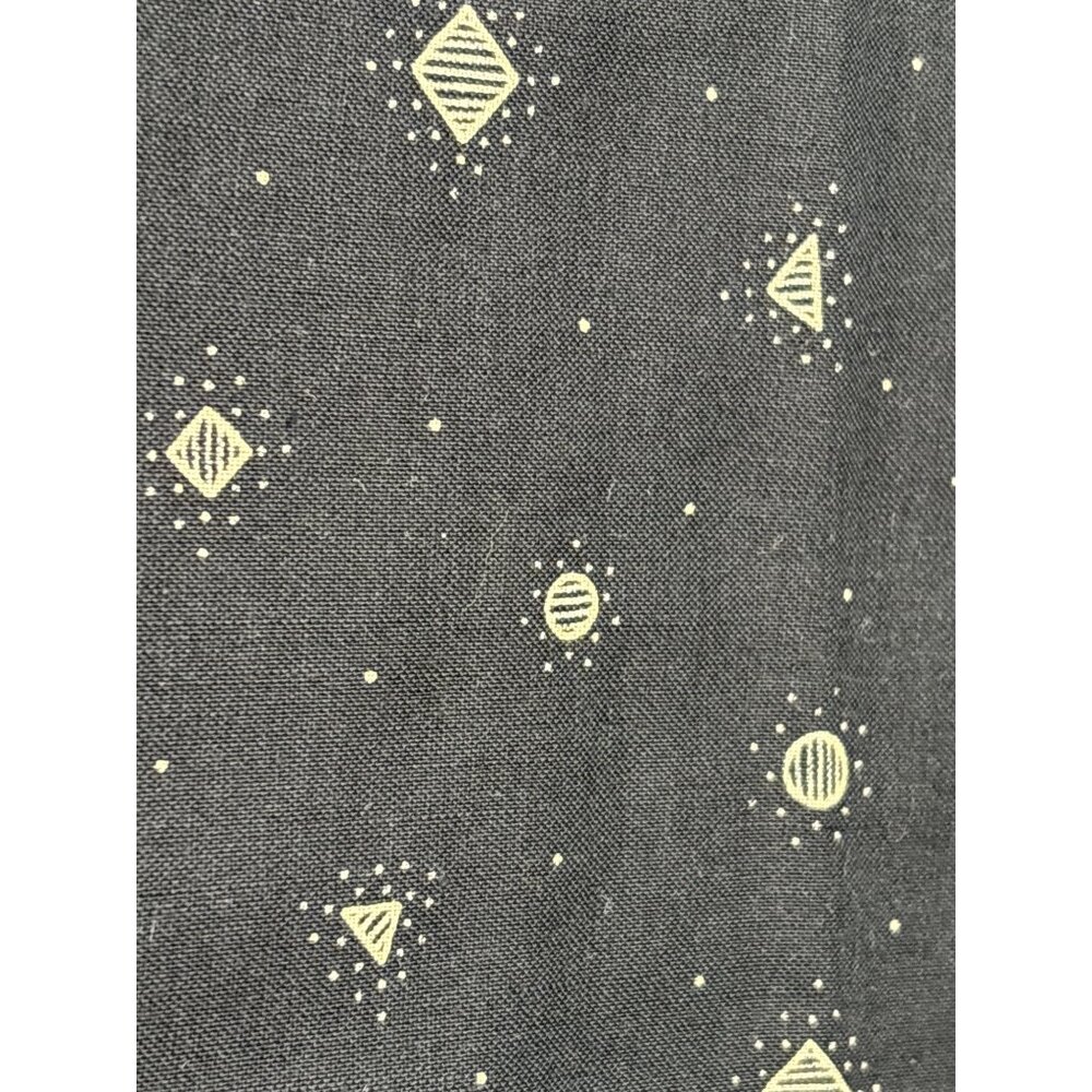 Black Cotton Fat Quarter Fabric 18x22" with Geometric Gold Accents Quilting & Cr